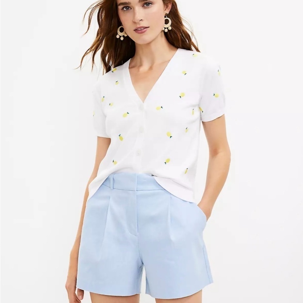 NEW Loft Pleated Shorts in Linen Twill 2 Lavender